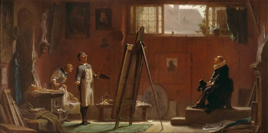 {{ product_title }} Fine Art Print | {{ product_vendor }} Jakero77 Carl Spitzweg - The Portrait Painter (1855) Germany - 17" x 22" Fine Art Print Art Print  Jakero77