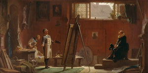 {{ product_title }} Fine Art Print | {{ product_vendor }} Jakero77 Carl Spitzweg - The Portrait Painter (1855) Germany - 17" x 22" Fine Art Print Art Print  Jakero77