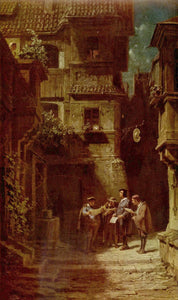 {{ product_title }} Fine Art Print | {{ product_vendor }} Jakero77 Carl Spitzweg - The Serenade (1860) Monogrammed - 17" x 22" Fine Art Print Art Print  Jakero77