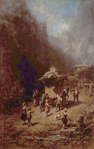 {{ product_title }} Fine Art Print | {{ product_vendor }} Jakero77 Carl Spitzweg - The Stagecoach (1880) Germany - 17" x 22" Fine Art Print Art Print  Jakero77