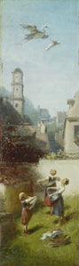 {{ product_title }} Fine Art Print | {{ product_vendor }} Jakero77 Carl Spitzweg - The Stork Delivering Baby (1885) - 17" x 22" Fine Art Print Art Print  Jakero77
