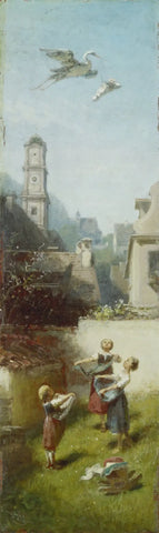 {{ product_title }} Fine Art Print | {{ product_vendor }} Jakero77 Carl Spitzweg - The Stork Delivering Baby (1885) - 17" x 22" Fine Art Print Art Print  Jakero77