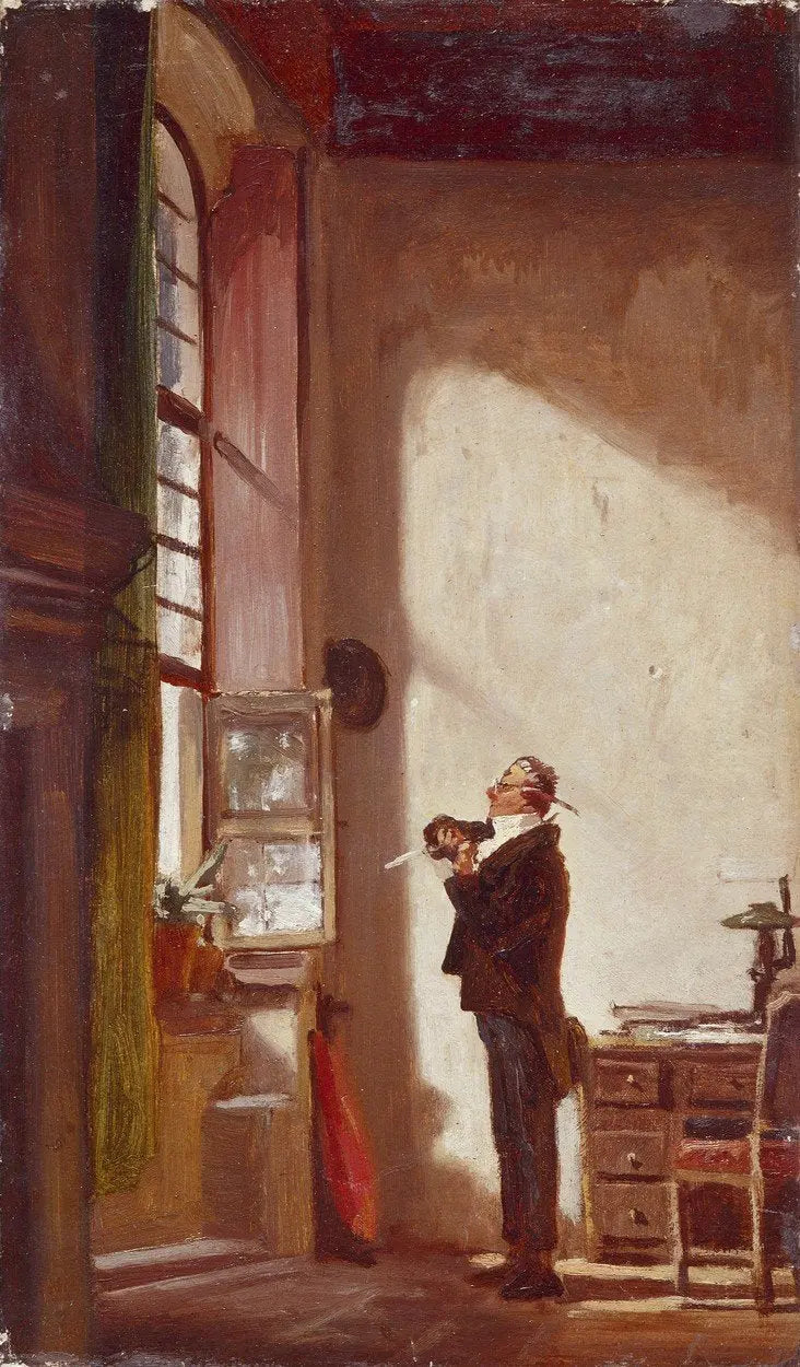 {{ product_title }} Fine Art Print | {{ product_vendor }} Jakero77 Carl Spitzweg - The Writer (1880) Germany - 17" x 22" Fine Art Print Art Print  Jakero77