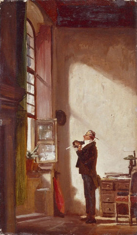 {{ product_title }} Fine Art Print | {{ product_vendor }} Jakero77 Carl Spitzweg - The Writer (1880) Germany - 17" x 22" Fine Art Print Art Print  Jakero77