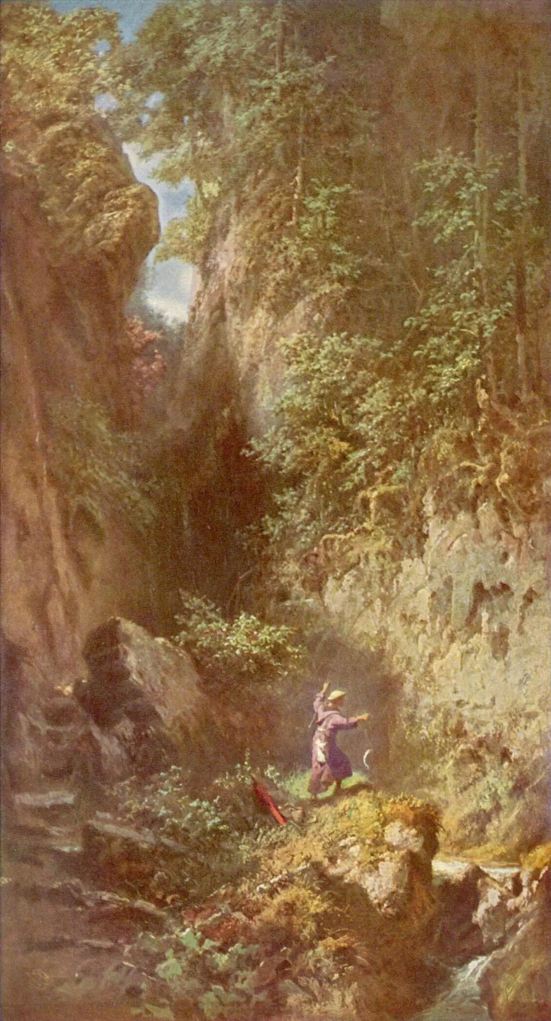 {{ product_title }} Fine Art Print | {{ product_vendor }} Jakero77 Carl Spitzweg - Trout Anglers Fishing (1875) Monogram - 17" x 22" Fine Art Print Art Print  Jakero77