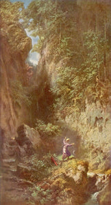 {{ product_title }} Fine Art Print | {{ product_vendor }} Jakero77 Carl Spitzweg - Trout Anglers Fishing (1875) Monogram - 17" x 22" Fine Art Print Art Print  Jakero77