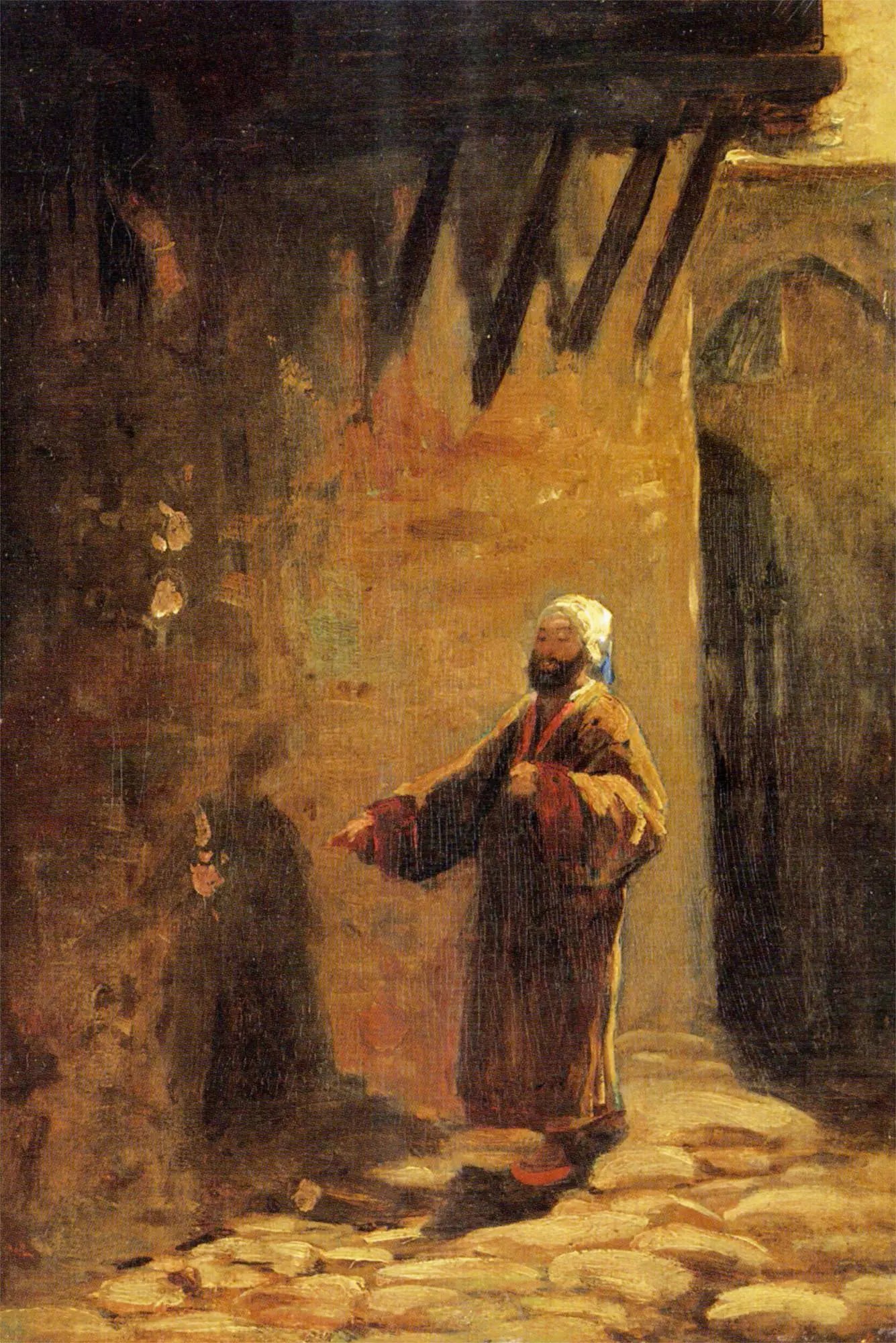 {{ product_title }} Fine Art Print | {{ product_vendor }} Jakero77 Carl Spitzweg - Turk in Enger Gasse - 17" x 22" Fine Art Print Art Print  Jakero77