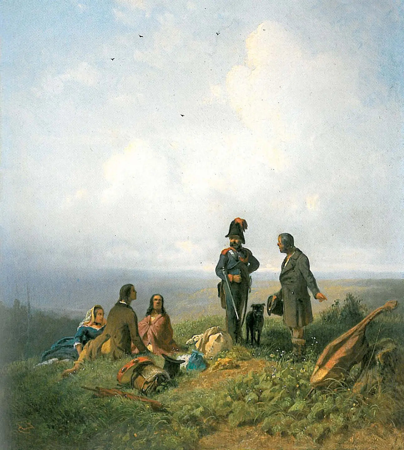 {{ product_title }} Fine Art Print | {{ product_vendor }} Jakero77 Carl Spitzweg - Where is the Passport? (1855) Monogram - 17" x 22" Fine Art Print Art Print  Jakero77