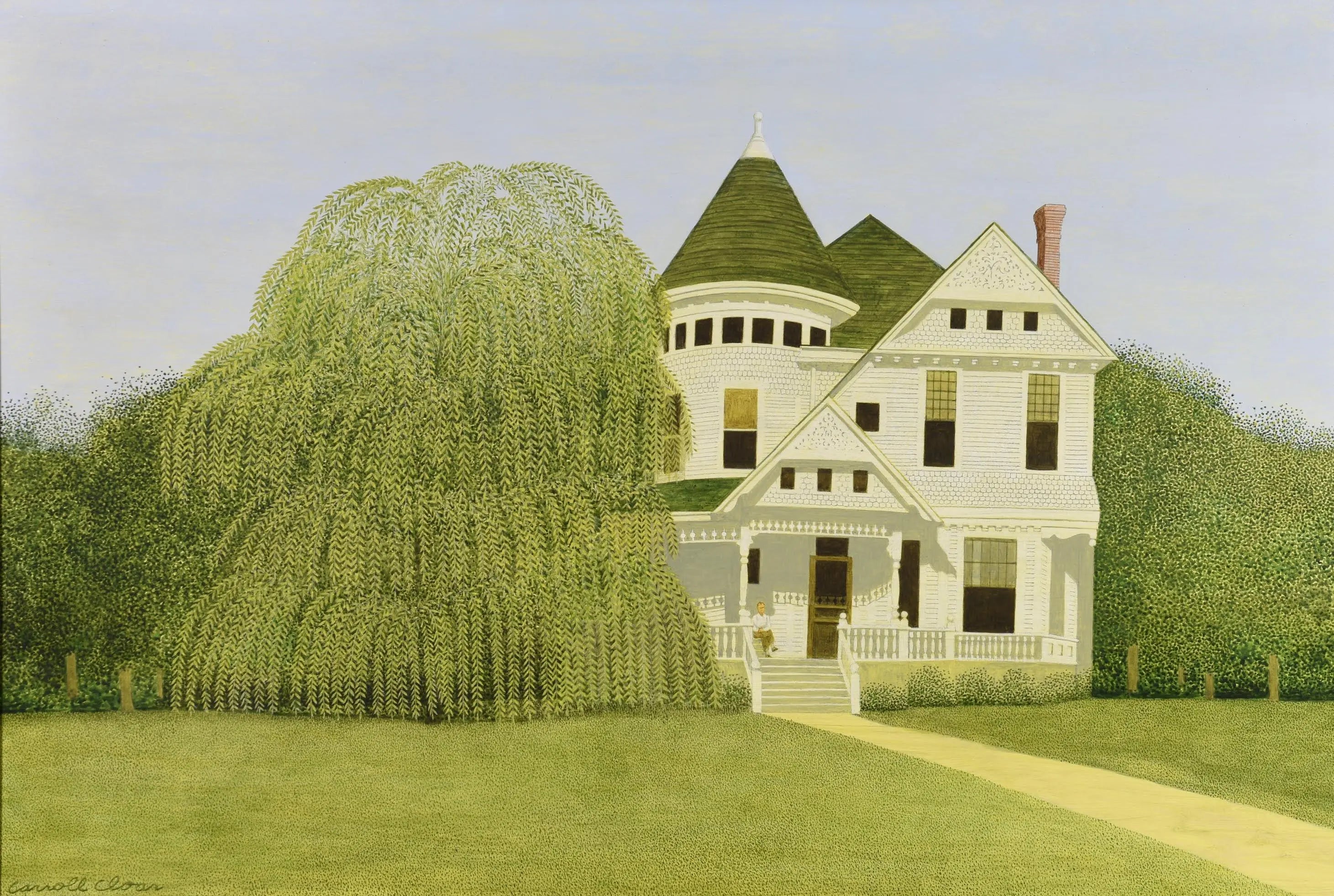 {{ product_title }} Fine Art Print | {{ product_vendor }} Jakero77 Carroll Cloar - Weeping Willow (1967) Signed - 17" x 22" Fine Art Print Art Print  Jakero77