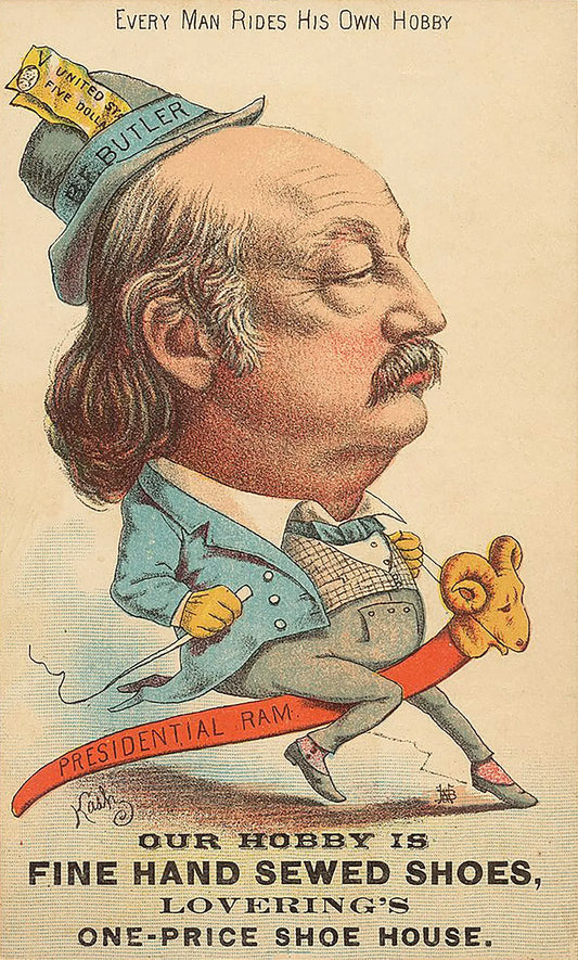 {{ product_title }} Fine Art Print | {{ product_vendor }} Jakero77 Cassius Coolidge - B.F. Butler Riding "Presidential Ram" Signed Kash - 17" x 22" Fine Art Print Art Print  Jakero77