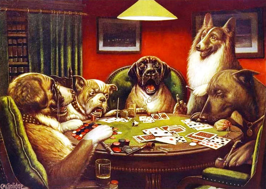 {{ product_title }} Fine Art Print | {{ product_vendor }} Jakero77 Cassius M. Coolidge - A Waterloo, Dogs Playing Poker (1903) - 17" x 22" Art Print Art Print  Jakero77