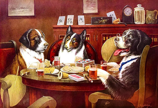 {{ product_title }} Fine Art Print | {{ product_vendor }} Jakero77 Cassius M. Coolidge - Post Mortem, Dogs Poker Game (1903) - 17"x22" Fine Art Print Art Print  Jakero77