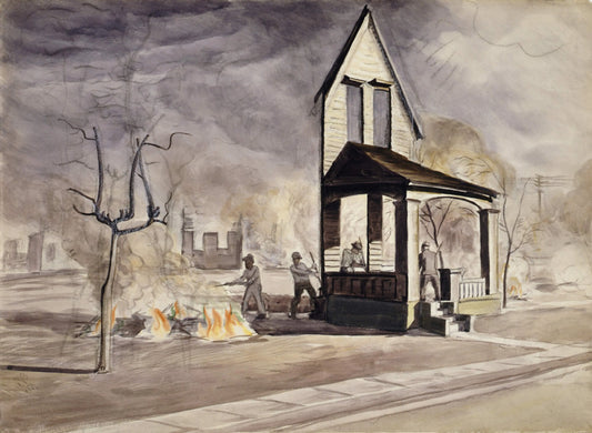 {{ product_title }} Fine Art Print | {{ product_vendor }} Jakero77 Charles Burchfield - The Builders, House Wreckers in June (1931) Signed - 17" x 22" Fine Art Print Art Print  Jakero77