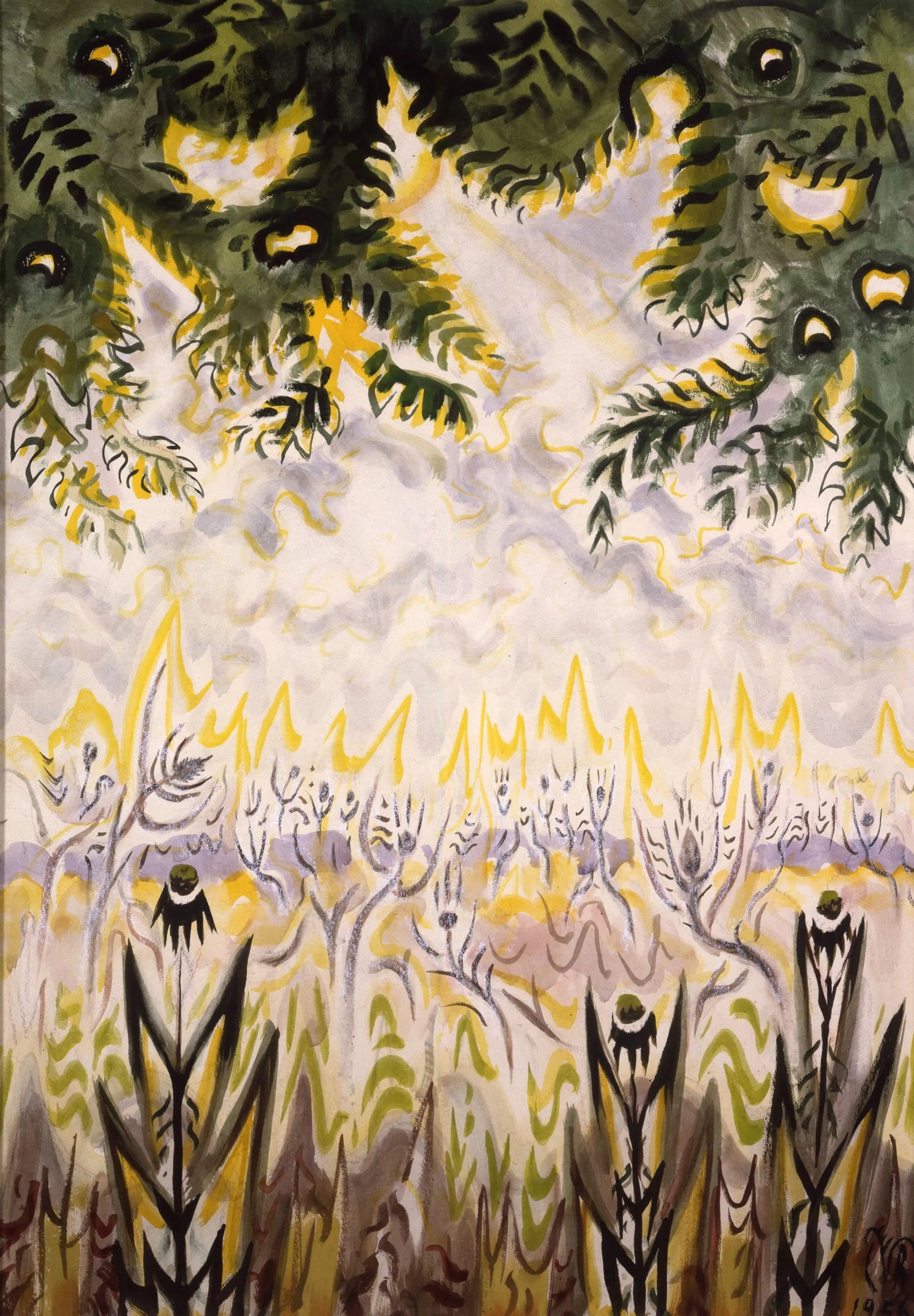 {{ product_title }} Fine Art Print | {{ product_vendor }} Jakero77 Charles Burchfield - Zimmerman Road (1956) Psychedelic - 17"x22" Fine Art Print Art Print  Jakero77
