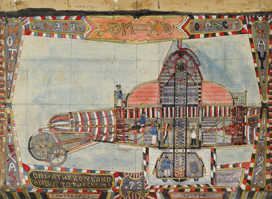 {{ product_title }} Fine Art Print | {{ product_vendor }} Jakero77 Charles Dellschau - Airship (1921-22) - 17" x 22" Fine Art Print Art Print  Jakero77