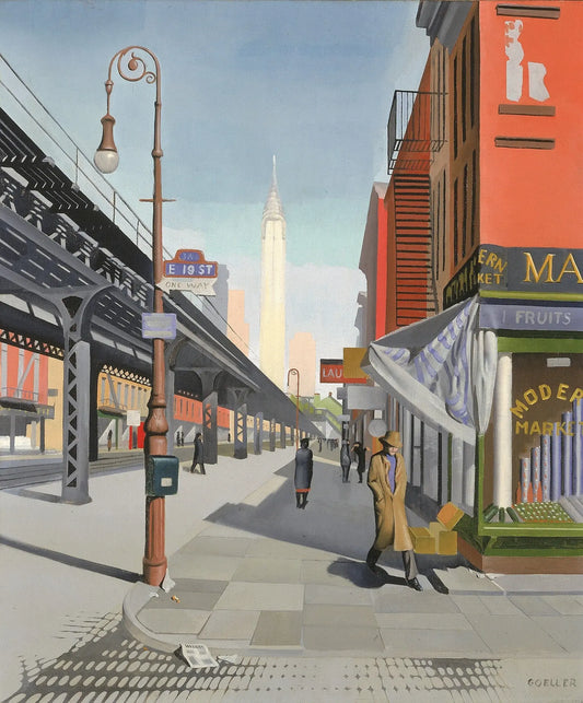 {{ product_title }} Fine Art Print | {{ product_vendor }} Jakero77 Charles Goeller - Third Avenue (1934) Cityscape Signed - 17" x 22" Fine Art Print Art Print  Jakero77