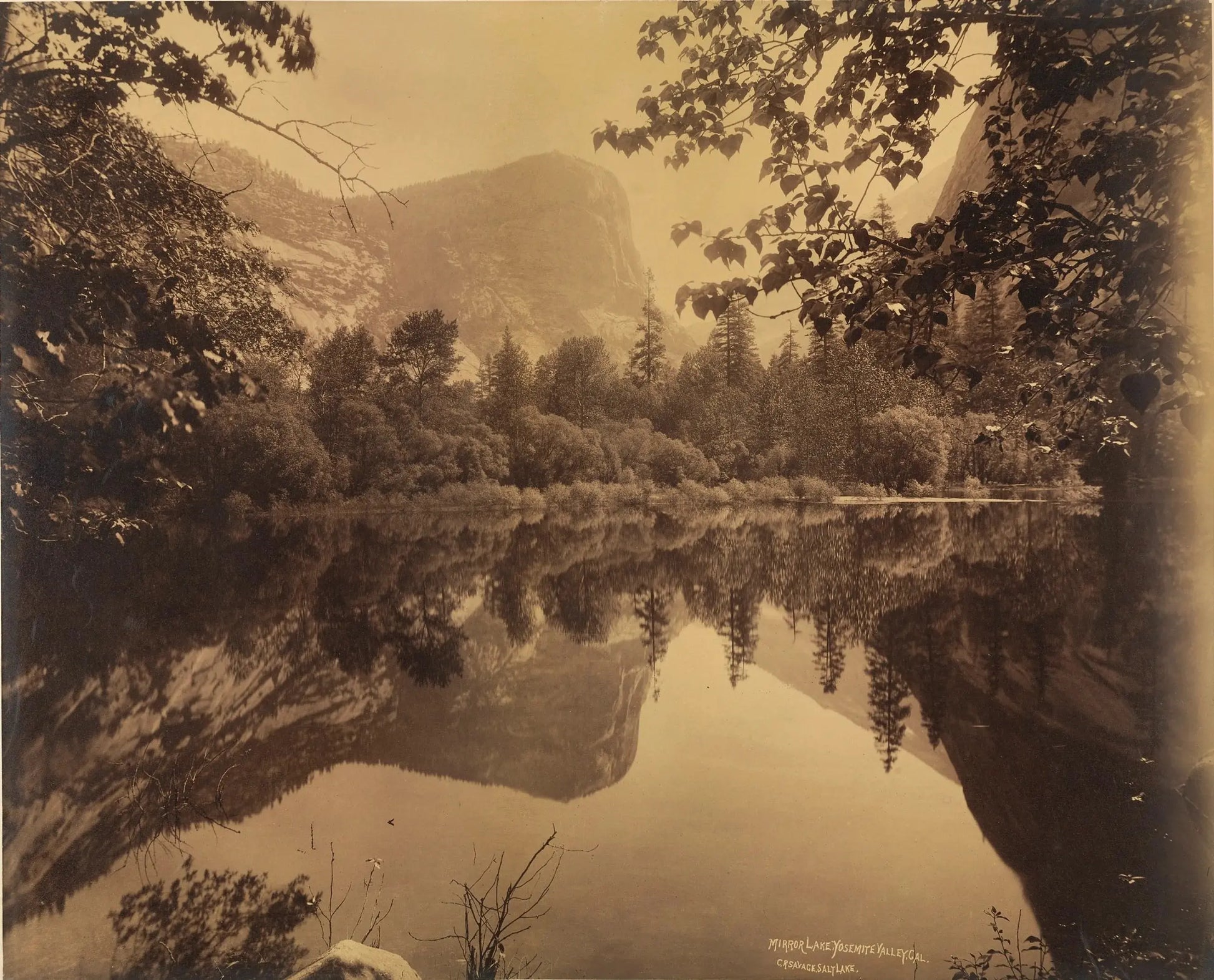 {{ product_title }} Fine Art Print | {{ product_vendor }} Jakero77 Charles Roscoe Savage - Mirror Lake, Yosemite Valley (1888) - 17"x22" Art Print Art Print  Jakero77