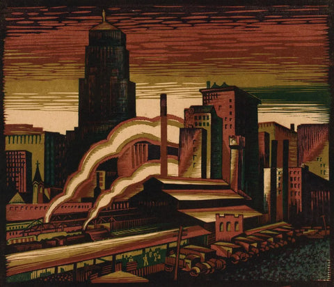 {{ product_title }} Fine Art Print | {{ product_vendor }} Jakero77 Charles Turzak - South of the Loop (1934) - 17" x 22" Fine Art Print Art Print  Jakero77