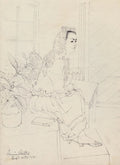 {{ product_title }} Fine Art Print | {{ product_vendor }} Jakero77 Chiura Obata - Brush Drawing of a Seated Woman (1941) - 17" x 22" Fine Art Print Art Print  Jakero77
