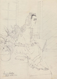 {{ product_title }} Fine Art Print | {{ product_vendor }} Jakero77 Chiura Obata - Brush Drawing of a Seated Woman (1941) - 17" x 22" Fine Art Print Art Print  Jakero77