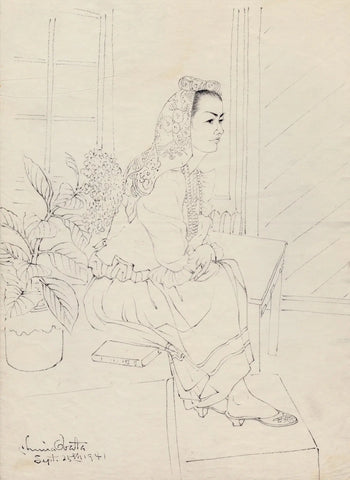 {{ product_title }} Fine Art Print | {{ product_vendor }} Jakero77 Chiura Obata - Brush Drawing of a Seated Woman (1941) - 17" x 22" Fine Art Print Art Print  Jakero77