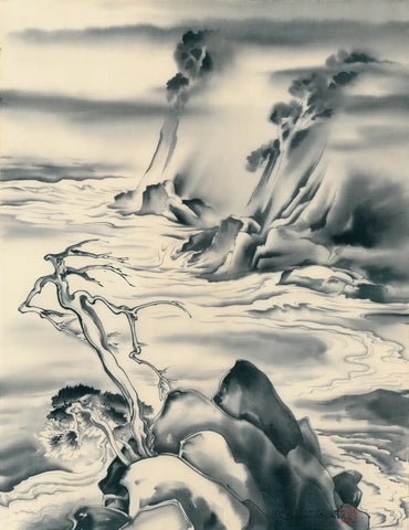 {{ product_title }} Fine Art Print | {{ product_vendor }} Jakero77 Chiura Obata - Carmel by the Sea (circa 1940s) - 17" x 22" Fine Art Print Art Print  Jakero77