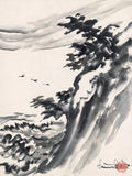 {{ product_title }} Fine Art Print | {{ product_vendor }} Jakero77 Chiura Obata - Cliff and Pine Trees at Point Lobos (1930s) - 17" x 22" Art Print Art Print  Jakero77