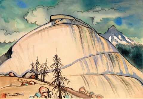 {{ product_title }} Fine Art Print | {{ product_vendor }} Jakero77 Chiura Obata - Death’s Grave Pass and Tenaya Peak (1930) - 17" x 22" Art Print Art Print  Jakero77