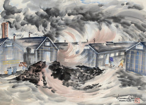 {{ product_title }} Fine Art Print | {{ product_vendor }} Jakero77 Chiura Obata - Dust Storm, Topaz (1943) - 17" x 22" Fine Art Print Art Print  Jakero77