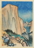 {{ product_title }} Fine Art Print | {{ product_vendor }} Jakero77 Chiura Obata - El Capitan (1930) Mountain Cliff Face - 17" x 22" Fine Art Print Art Print  Jakero77