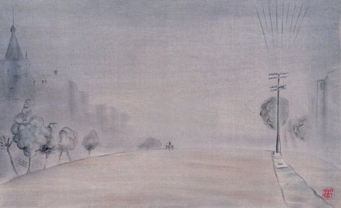{{ product_title }} Fine Art Print | {{ product_vendor }} Jakero77 Chiura Obata - Foggy Morning, Van Ness Avenue San Francisco (1930) - 17"x22" Print Art Print  Jakero77