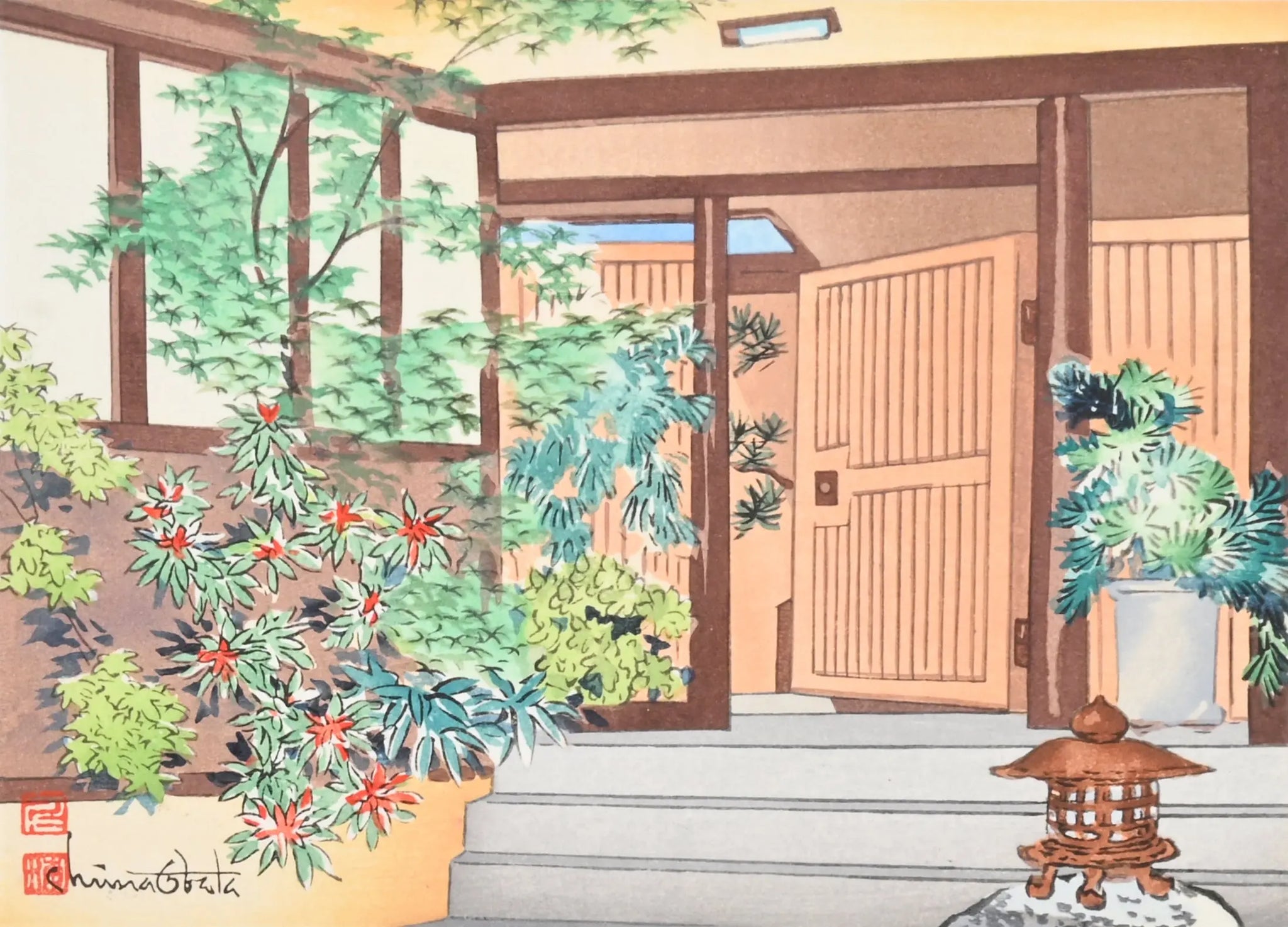 {{ product_title }} Fine Art Print | {{ product_vendor }} Jakero77 Chiura Obata - Gate of Serenity (1950s) - 17" x 22" Fine Art Print Art Print  Jakero77