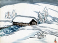 {{ product_title }} Fine Art Print | {{ product_vendor }} Jakero77 Chiura Obata - Gentle Snowscape with Covered Bridge (1930s) - 17"x22" Art Print Art Print  Jakero77