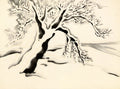 {{ product_title }} Fine Art Print | {{ product_vendor }} Jakero77 Chiura Obata - Large Tree in Snow (circa 1930s) - 17" x 22" Fine Art Print Art Print  Jakero77