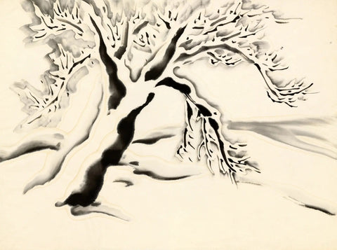 {{ product_title }} Fine Art Print | {{ product_vendor }} Jakero77 Chiura Obata - Large Tree in Snow (circa 1930s) - 17" x 22" Fine Art Print Art Print  Jakero77