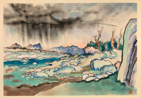 {{ product_title }} Fine Art Print | {{ product_vendor }} Jakero77 Chiura Obata - Passing Rain (1930) - 17" x 22" Fine Art Print Art Print  Jakero77