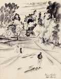 {{ product_title }} Fine Art Print | {{ product_vendor }} Jakero77 Chiura Obata - Photographer in a Park (1940) - 17" x 22" Fine Art Print Art Print  Jakero77