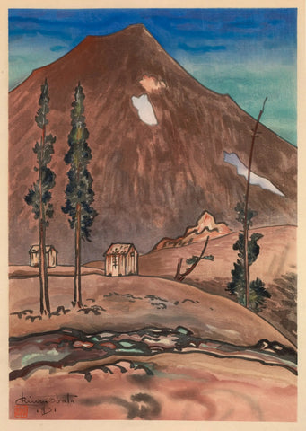 {{ product_title }} Fine Art Print | {{ product_vendor }} Jakero77 Chiura Obata - Ruin Of Old Tioga Mine (1931) - 17" x 22" Fine Art Print Art Print  Jakero77