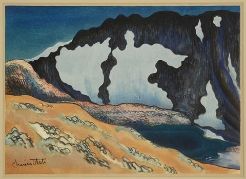 {{ product_title }} Fine Art Print | {{ product_vendor }} Jakero77 Chiura Obata - Silence, Last Twilight on Unknown Lake Johnson Peak (1930) - 17"x22" Fine Art Print Art Print  Jakero77