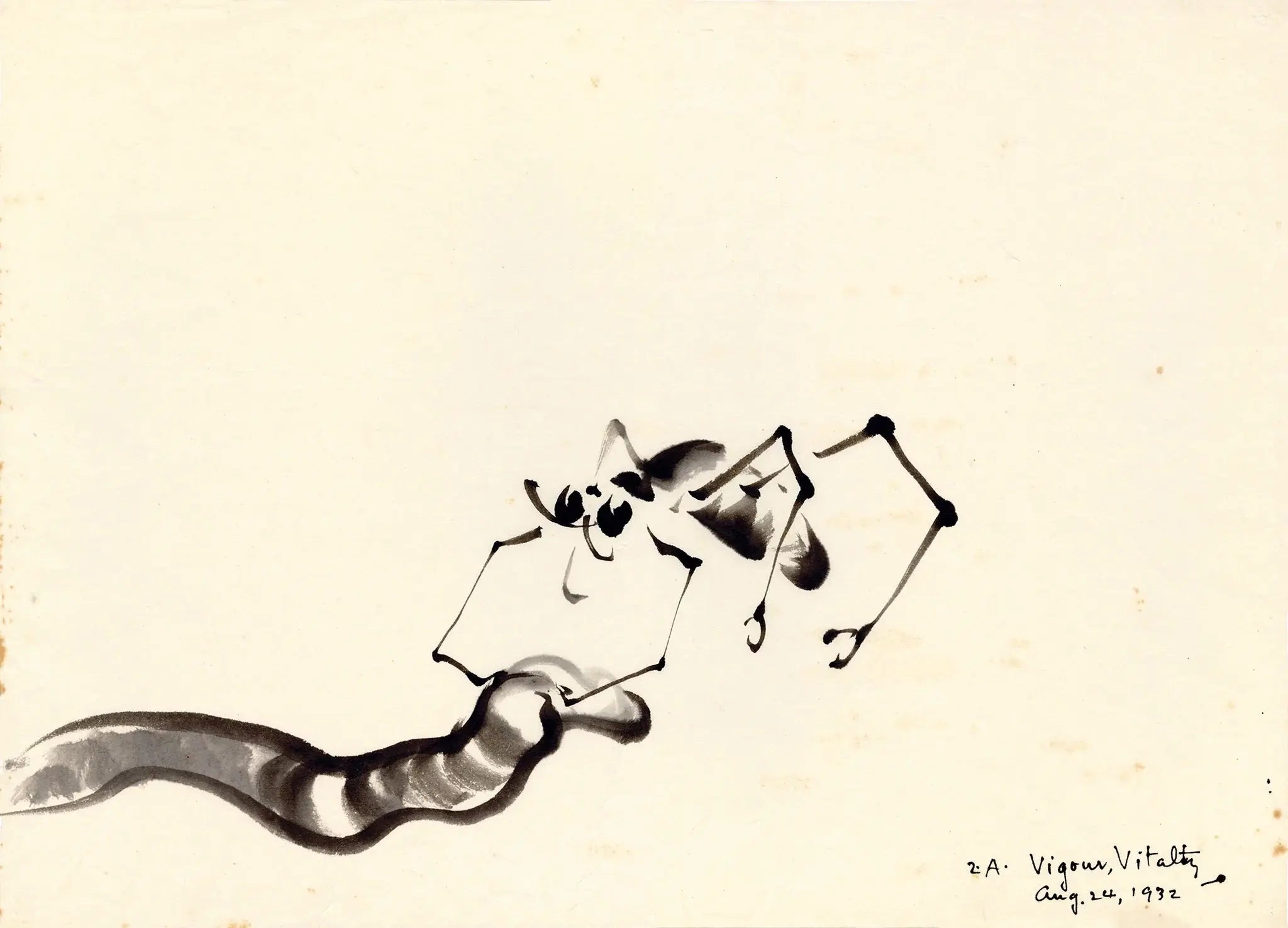{{ product_title }} Fine Art Print | {{ product_vendor }} Jakero77 Chiura Obata - Study of Insect & Worm, Vigour Vitality (1932) - 17" x 22" Print Art Print  Jakero77