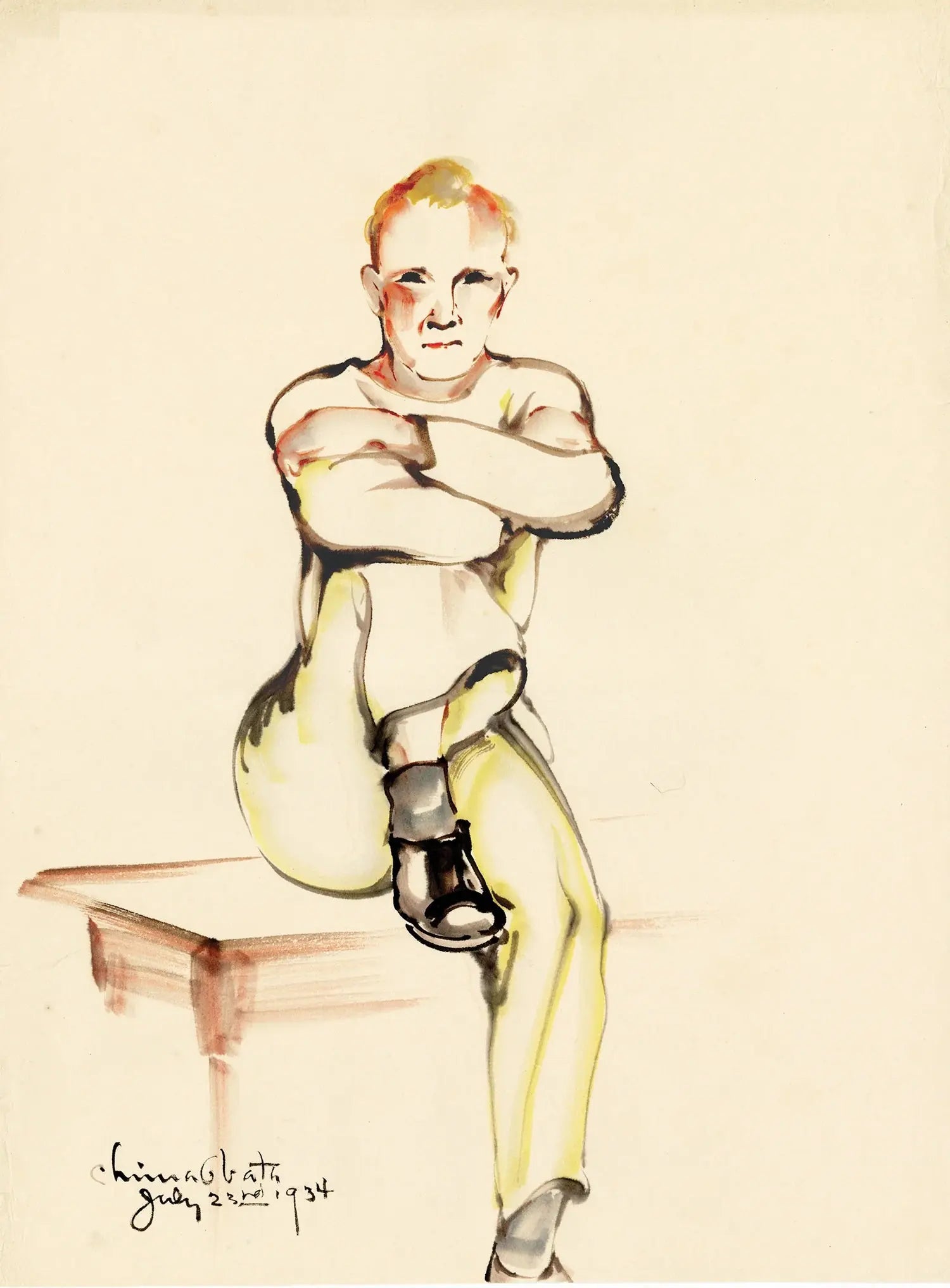 {{ product_title }} Fine Art Print | {{ product_vendor }} Jakero77 Chiura Obata - Study of a Seated Man (1934) - 17" x 22" Fine Art Print Art Print  Jakero77
