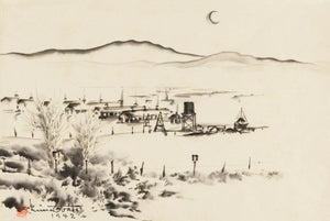 {{ product_title }} Fine Art Print | {{ product_vendor }} Jakero77 Chiura Obata - Topaz Landscape (1942) Utah - 17" x 22" Fine Art Print Art Print  Jakero77