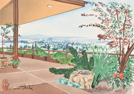 {{ product_title }} Fine Art Print | {{ product_vendor }} Jakero77 Chiura Obata - View from San Franciso of East Bay 1950s - 17"x22" Fine Art Print Art Print  Jakero77