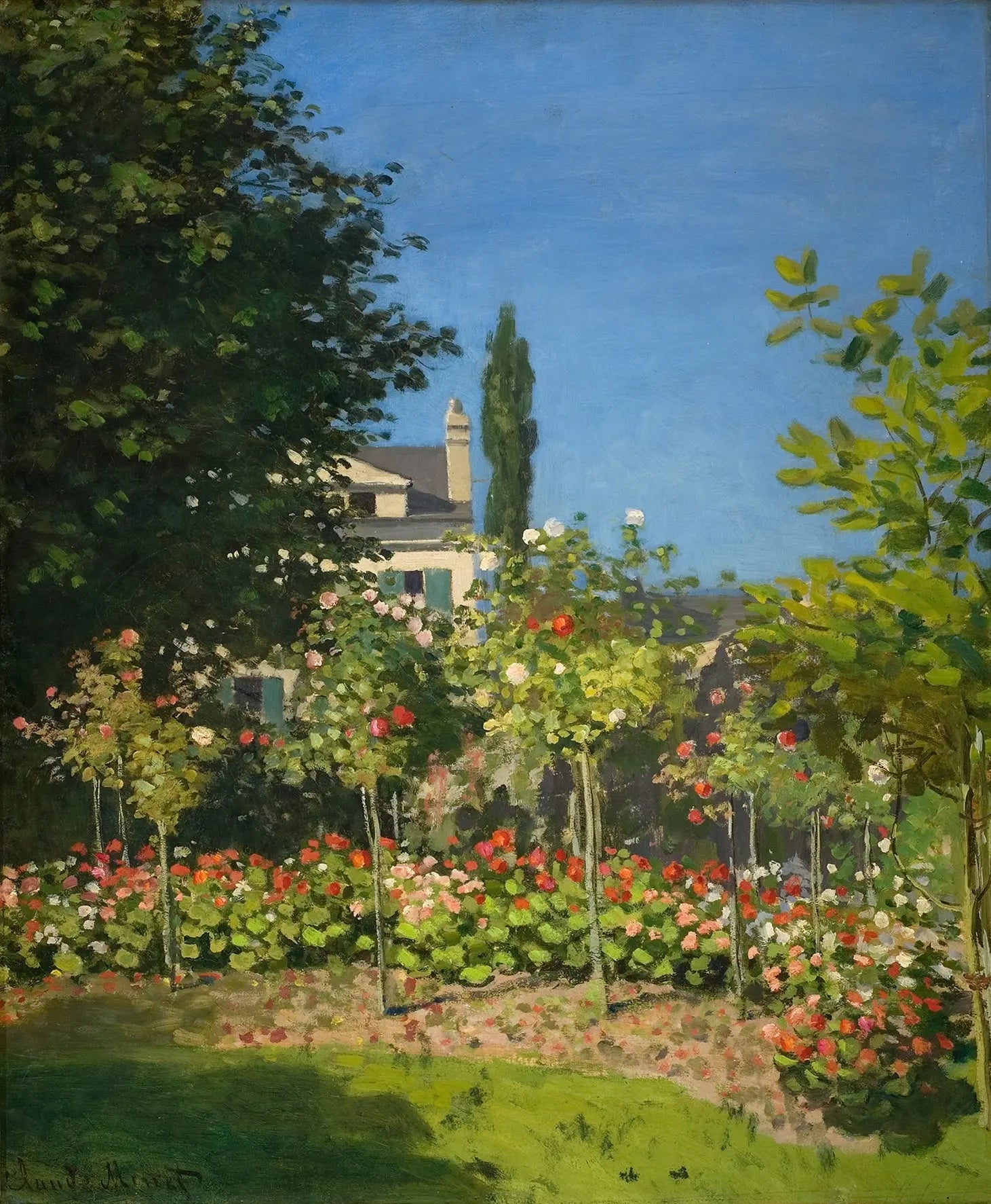 {{ product_title }} Fine Art Print | {{ product_vendor }} Jakero77 Claude Monet - Garden in Bloom at Sainte-Addresse (1866) Signed - 17" x 22" Print Art Print  Jakero77