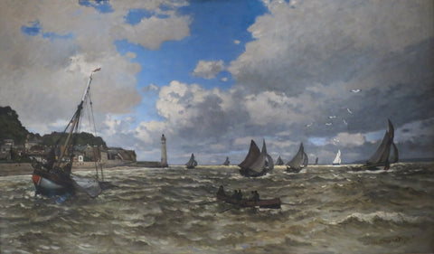 {{ product_title }} Fine Art Print | {{ product_vendor }} Jakero77 Claude Monet - The Seine Estuary at Honfluer (1865) - 17" x 22" Fine Art Print Art Print  Jakero77