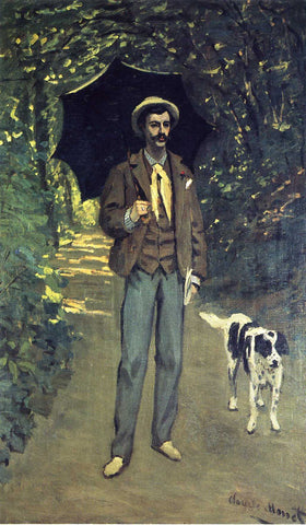 {{ product_title }} Fine Art Print | {{ product_vendor }} Jakero77 Claude Monet - Victor Jacquemont Holding a Parasol 1865 - 17"x22" Fine Art Print Art Print  Jakero77