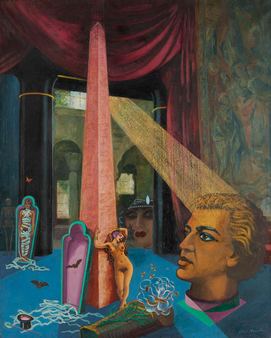 {{ product_title }} Fine Art Print | {{ product_vendor }} Jakero77 Clovis Trouille - La Momie Somnambule (1942) Nude Sleepwalking Mummy - 17"x22" Print Art Print  Jakero77