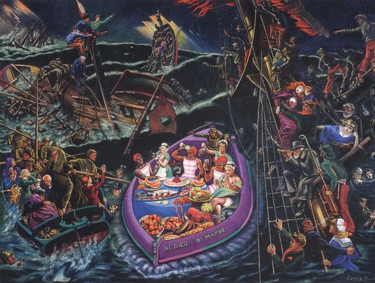 {{ product_title }} Fine Art Print | {{ product_vendor }} Jakero77 Clovis Trouille - Le Bateau Ivre (1942) The Drunken Boat Nudes - 17" x 22" Print Art Print  Jakero77