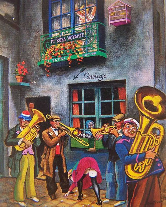 {{ product_title }} Fine Art Print | {{ product_vendor }} Jakero77 Clovis Trouille - Les Musiciens ou Madame Rosa (1939) Nudes - 17"x22" Art Print Art Print  Jakero77