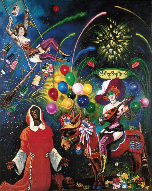 {{ product_title }} Fine Art Print | {{ product_vendor }} Jakero77 Clovis Trouille - Nude Flirting Witches Tempation of St. Anthony (1943) - 17"x22" Fine Art Print Art Print  Jakero77